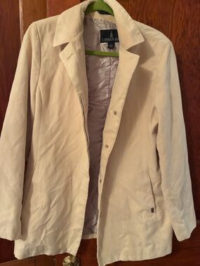 London Fog Cream Pea Coat - Women's Classic Single-Breasted Jacket